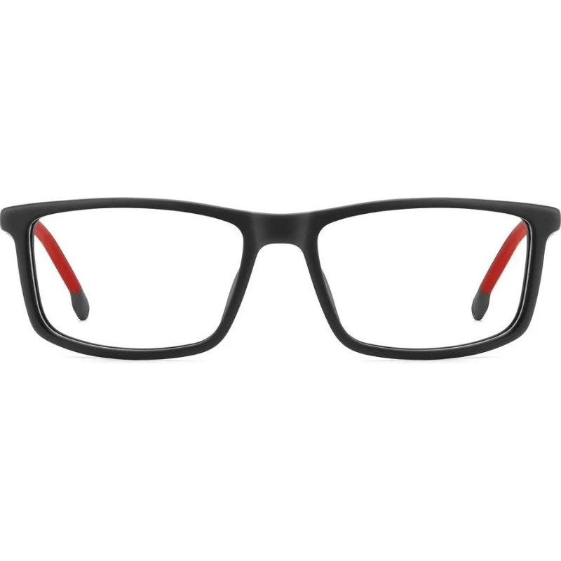 Carrera 8912 Brille Herren - Rechteckig, Mattes Schwarz/Rot