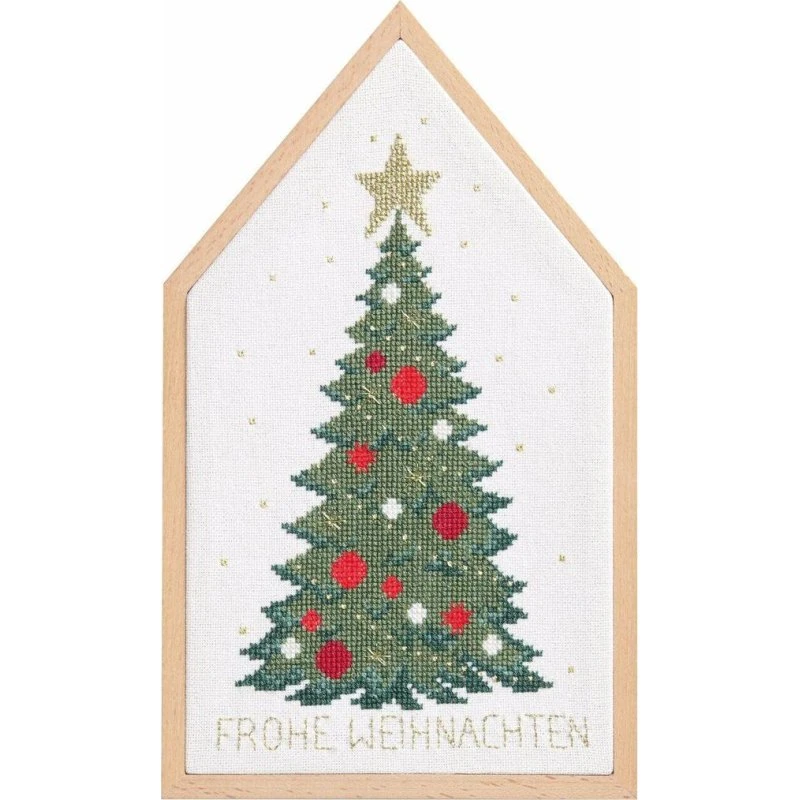 Rico Design Stickpackung Weihnachtsbaum mit Dekorahmen