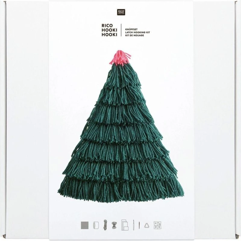 Rico Design Hooki Hooki Knüpfset Wandbehang Tannenbaum