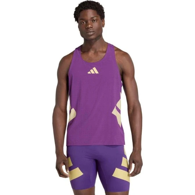 adidas RTR Singlet Herren Laufshirt - Lila, Gr. S