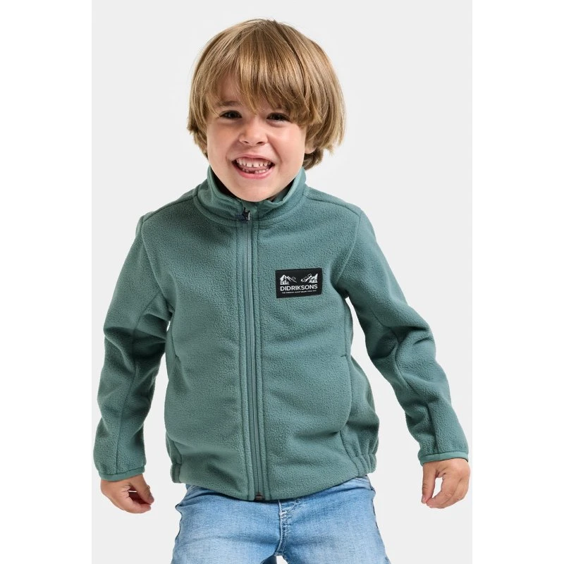 Didriksons Muskot Winddichte Fleecejacke für Kinder, Factory Blue