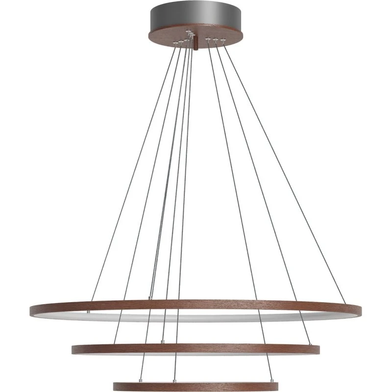 By Rydéns Trione LED-Pendelleuchte, Walnuss, Ø 80 cm