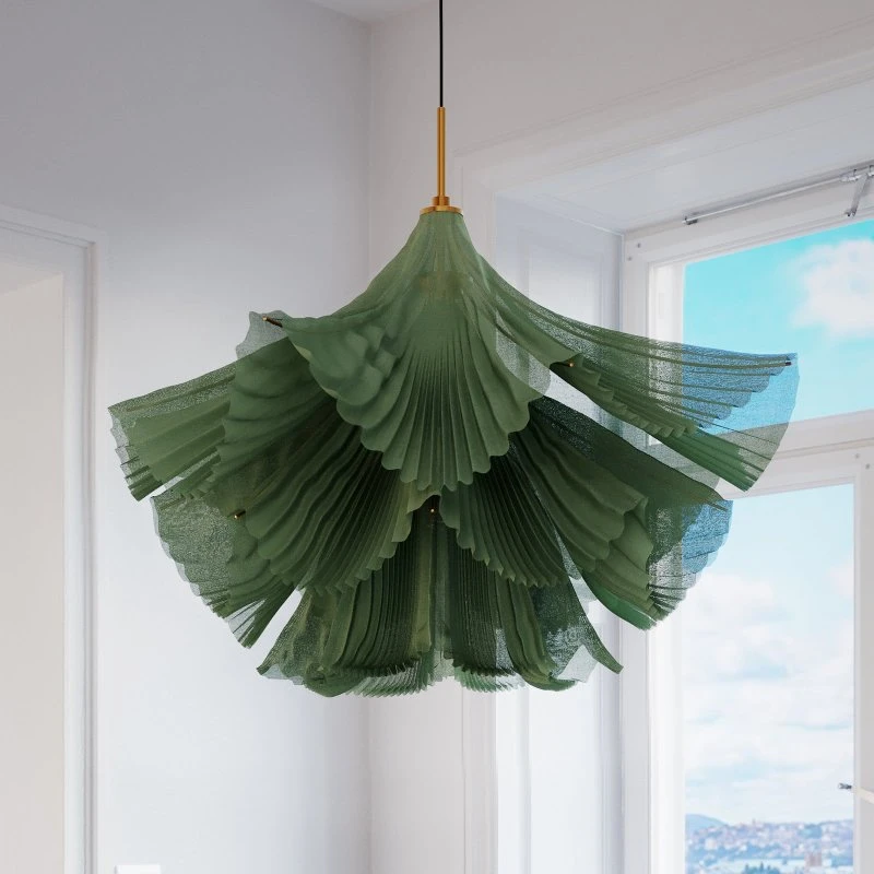 By Rydéns Hängeleuchte Juliette, Grün, Tüll/Metall, 75 cm