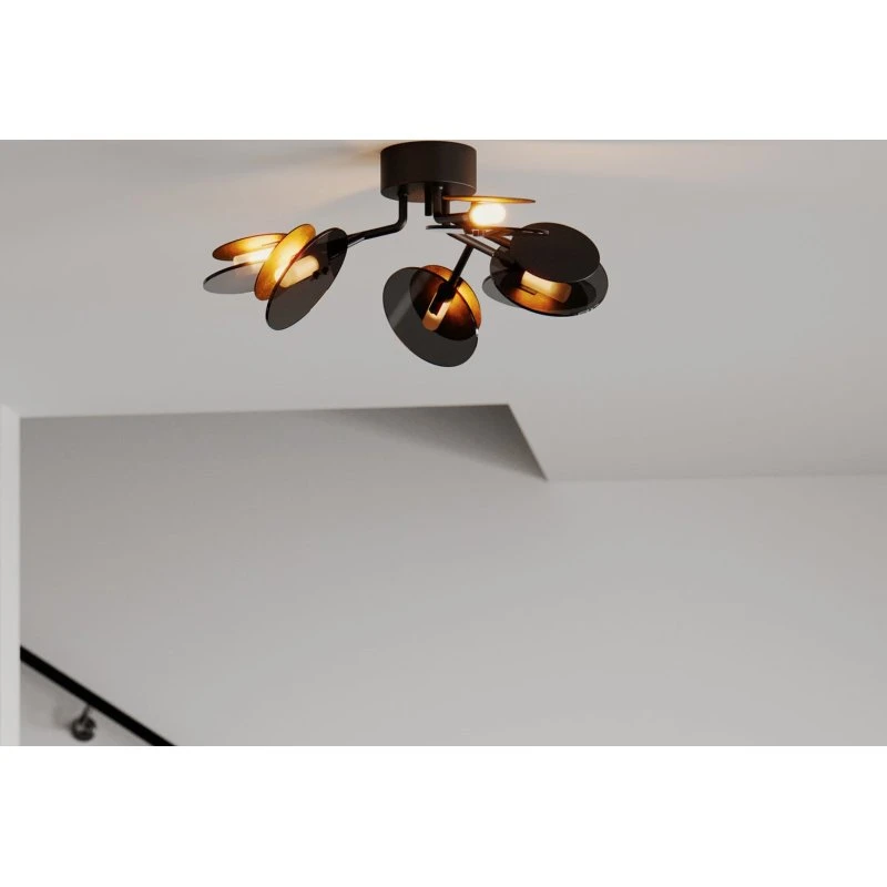 By Rydéns Deckenleuchte Turno Black/Gold, 6-flammig