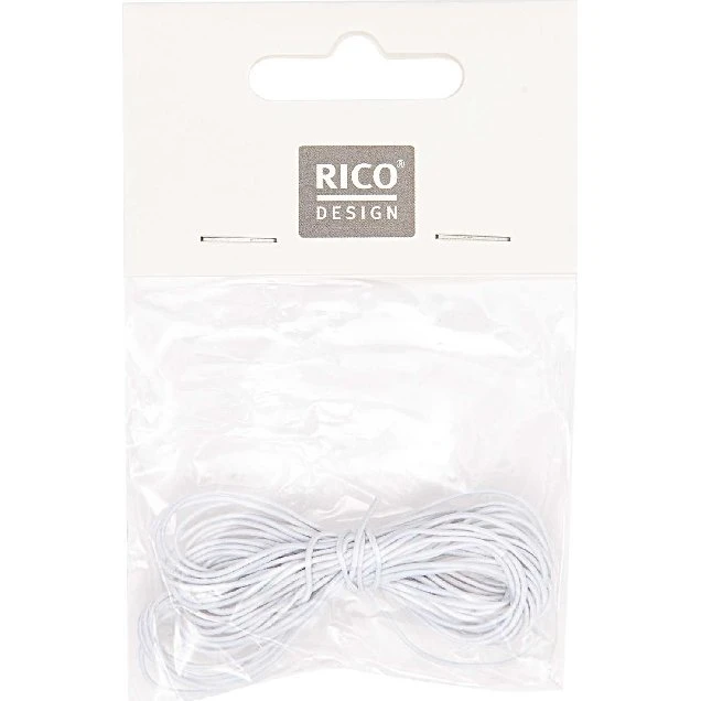 Rico Design Hutgummi Weiß 1mm 5m