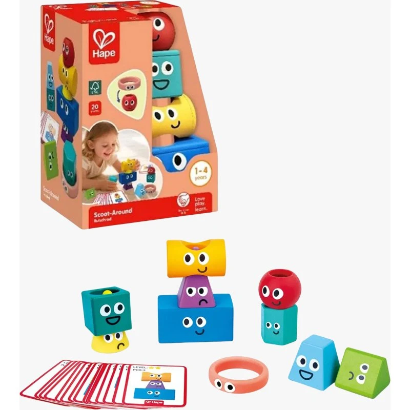Hape Stapelturm Geometrie - Montessori Stapelsteine mit 10 Teilen