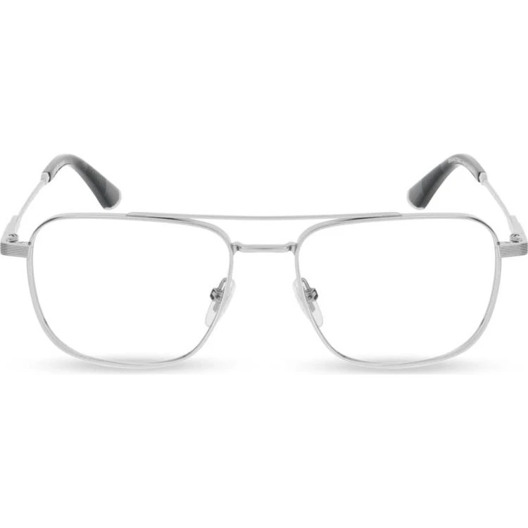Police VPLQ75 Brille Herren - Silberner Pilot-Rahmen aus Metall