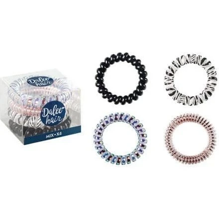 DALEE Haarspirale Set, 4er Mix für Kinder