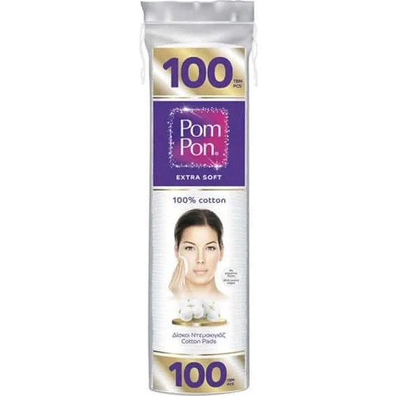 Pom Pon Makeup-Entferner-Pads, 100 Stück, 100% Baumwolle