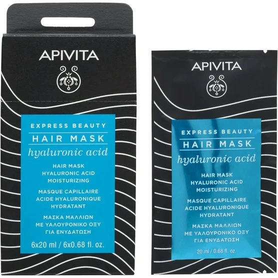 Apivita Hyaluronsäure Feuchtigkeitsmaske für das Haar, 20ml