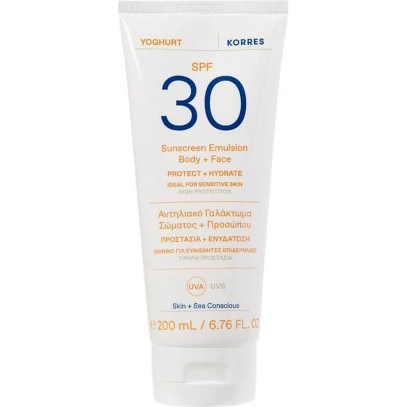 Korres Sonnenschutz Body & Face Milk Joghurt SPF 30, 200ml