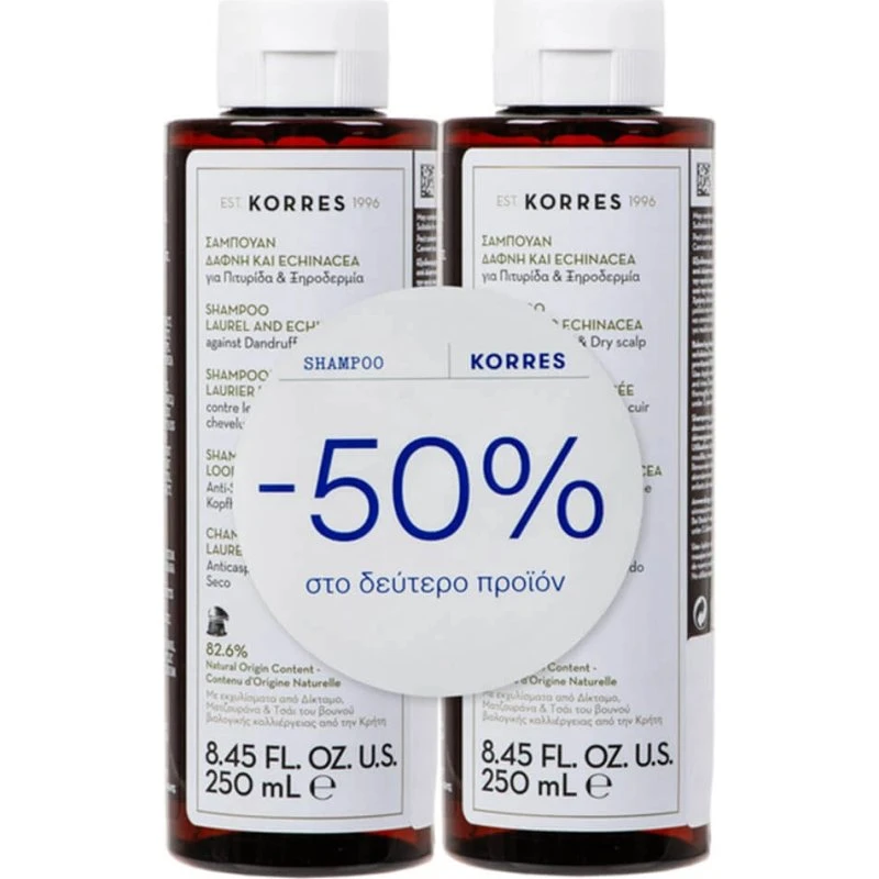 Korres Shampoo gegen Schuppen & trockene Kopfhaut, 2x250ml