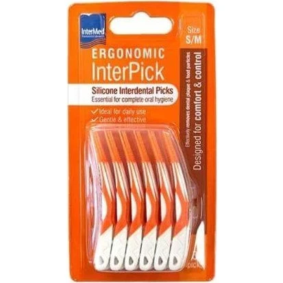 INTERMED InterPick Silikon-Zahnzwischenbürsten Orange S/M (36 Stk.)