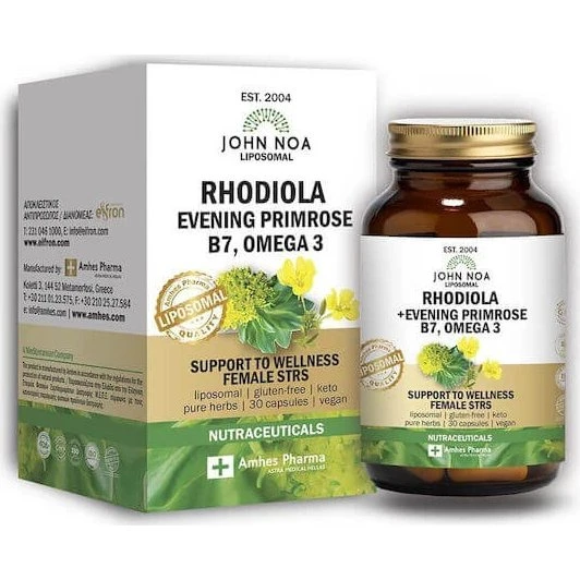 John Noa Rhodiola, Nachtkerze, B7 & Omega 3 - 30 Kapseln