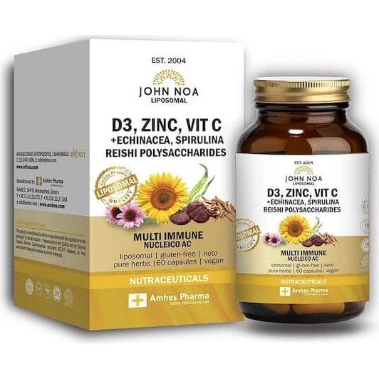 John Noa Liposomal D3, Zink, Vit C, Echinacea, Spirulina, Reishi 60 Kapseln