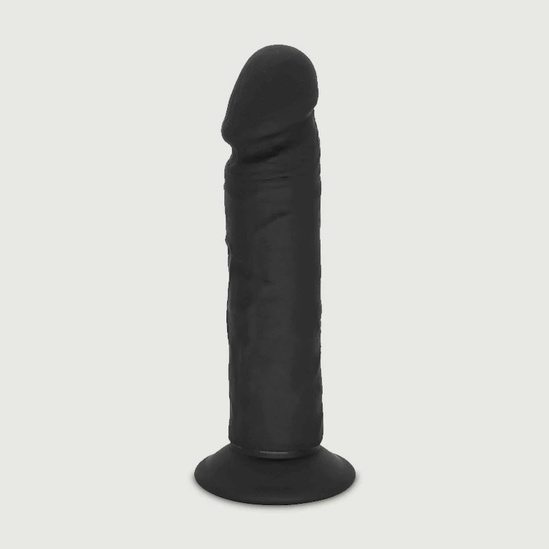 Qubo Realistischer Silikon-Dildo mit Saugnapf (23,5 cm) - Schwarz