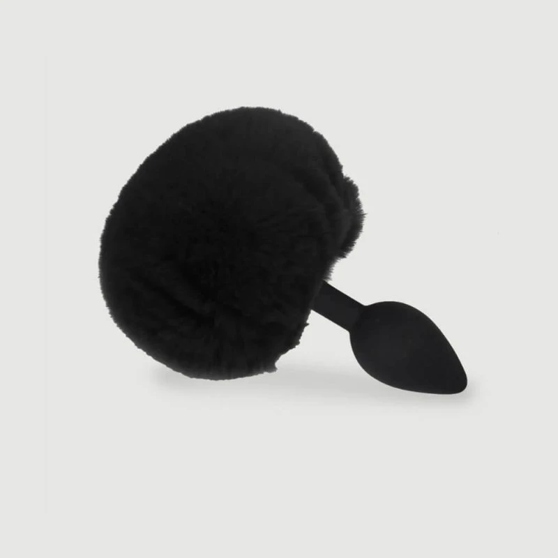 Sexopolis Silikon Bunny Tail Butt Plug für Anfänger - Schwarz