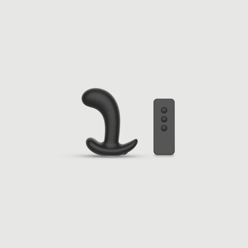 Ishtar Curved Remote Controlled Vibrating Anal Plug - Schwarz