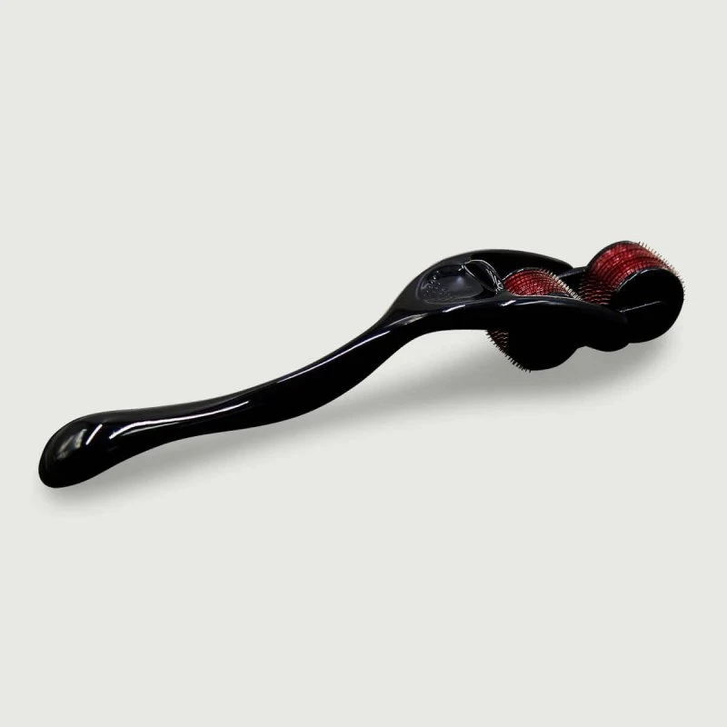 Doppelter Stachelroller mit gebogenem Griff - Schwarz