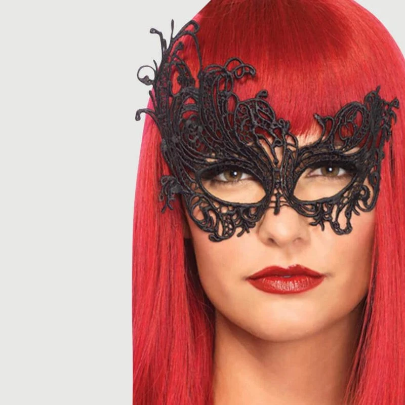 Tether Lace Augenmaske - Schwarz