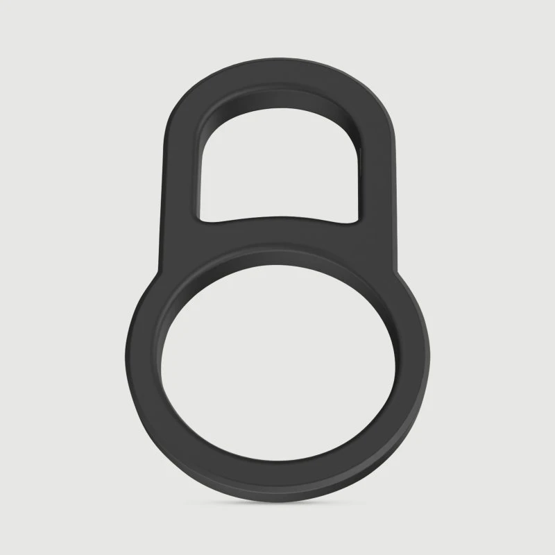 Double Erector Locking Soft Silicone Cock Ring - Schwarz