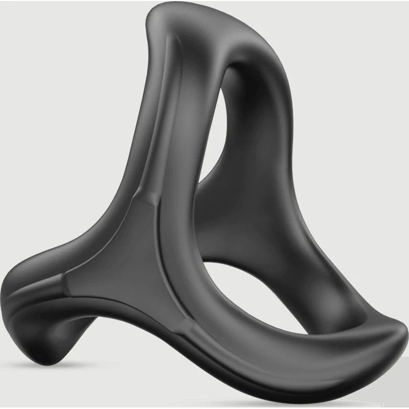 Triple Erector Hurricane Soft Silikon Cock Ring - Schwarz