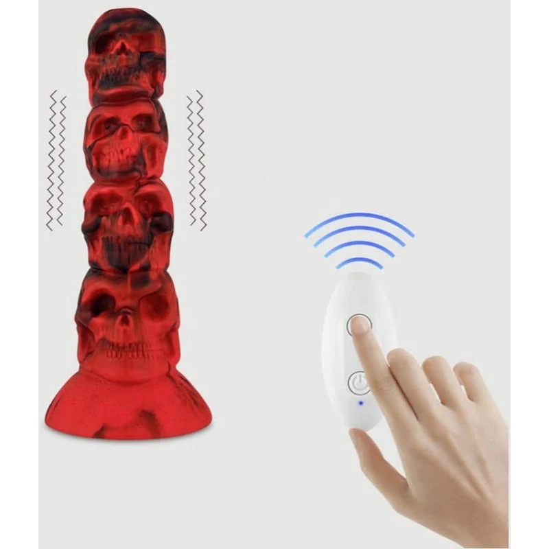 The Walking Dead Silikon-Vibrator mit Saugnapf & Fernbedienung, Rot