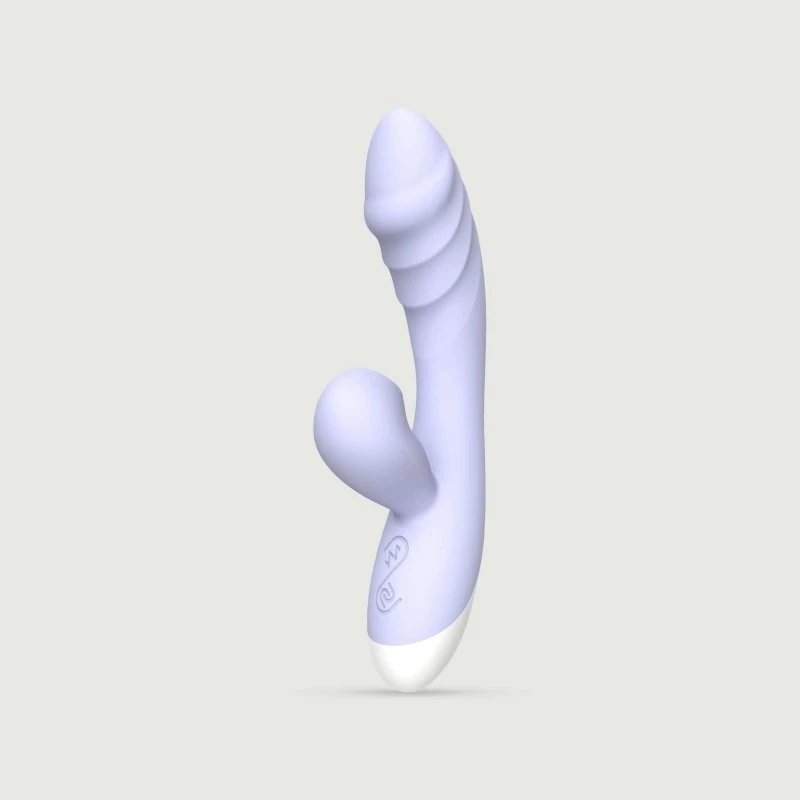 Tabitha Curved Silicone Rabbit Vibrator mit Klitoris-Sauger - Lila