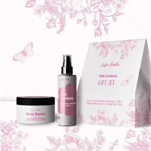 Life Roots Pink Gardenia Geschenkset: Body Butter & Hair Body Mist