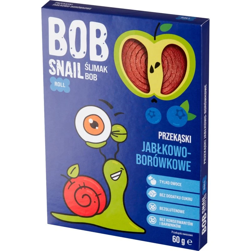 Bob Snail Roll Fruchtsnack Apfel & Heidelbeere, 60 g