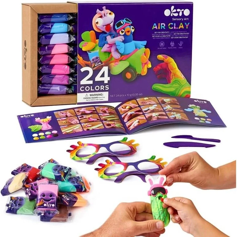 OktoClay Air Clay Kreationsset, 24-teilig, ab 3 Jahren