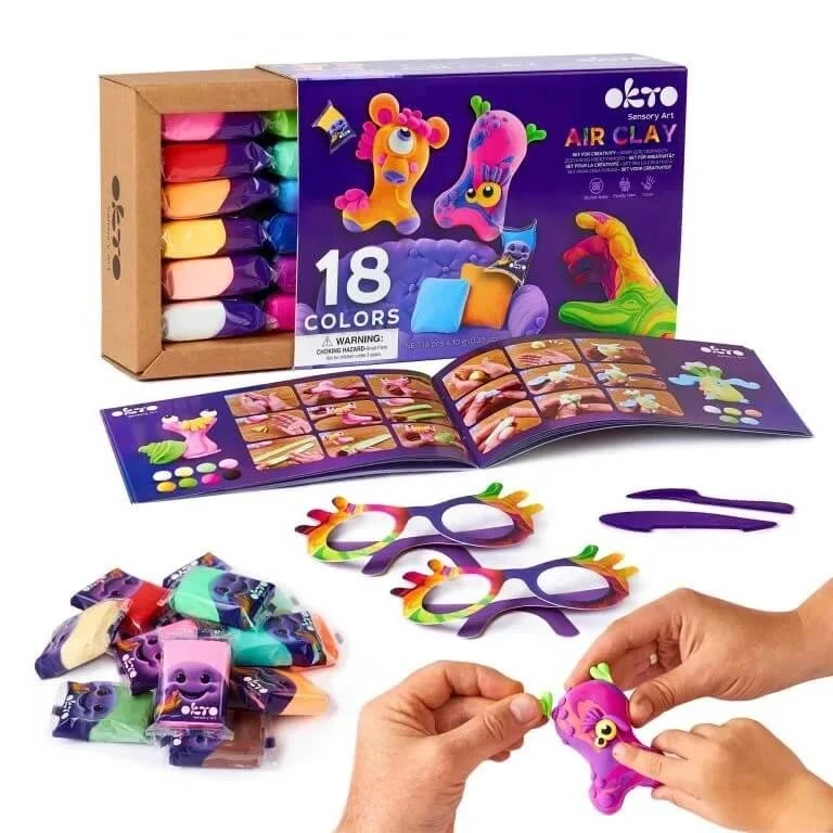 OktoClay Air Clay Kreationsset, 18 Farben, ab 3 Jahren