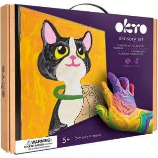 OktoClay Licht-Knete Malset Katze, 29 x 29 cm