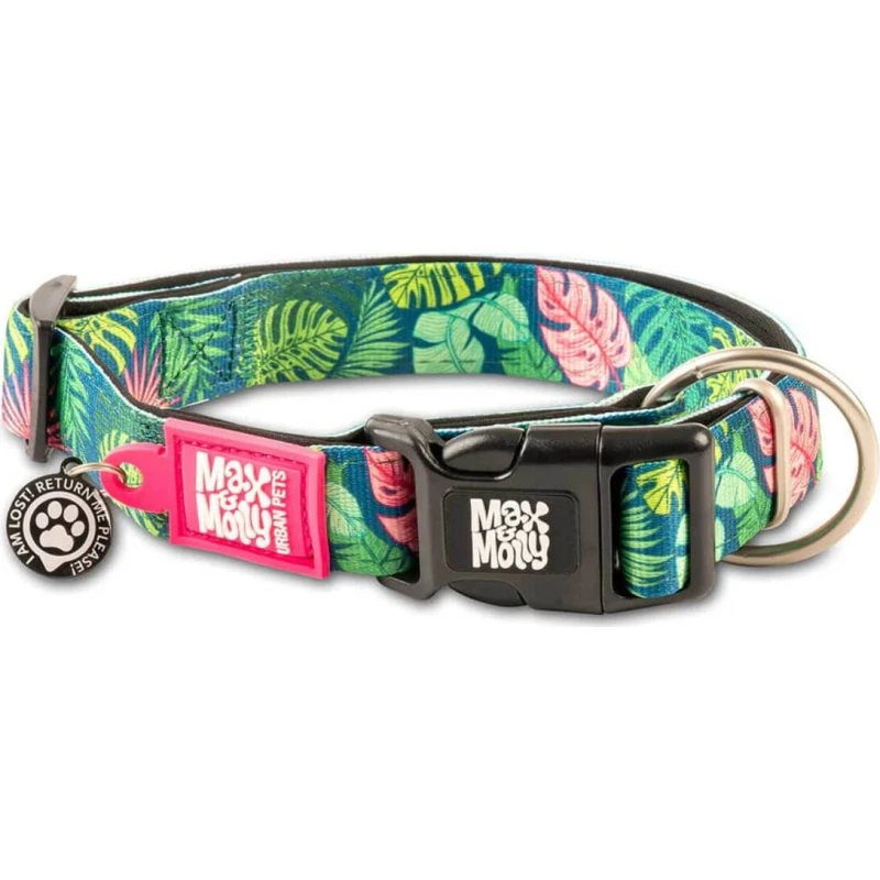 MAX & MOLLY Smart ID Tropical Hundehalsband, Grün, XS