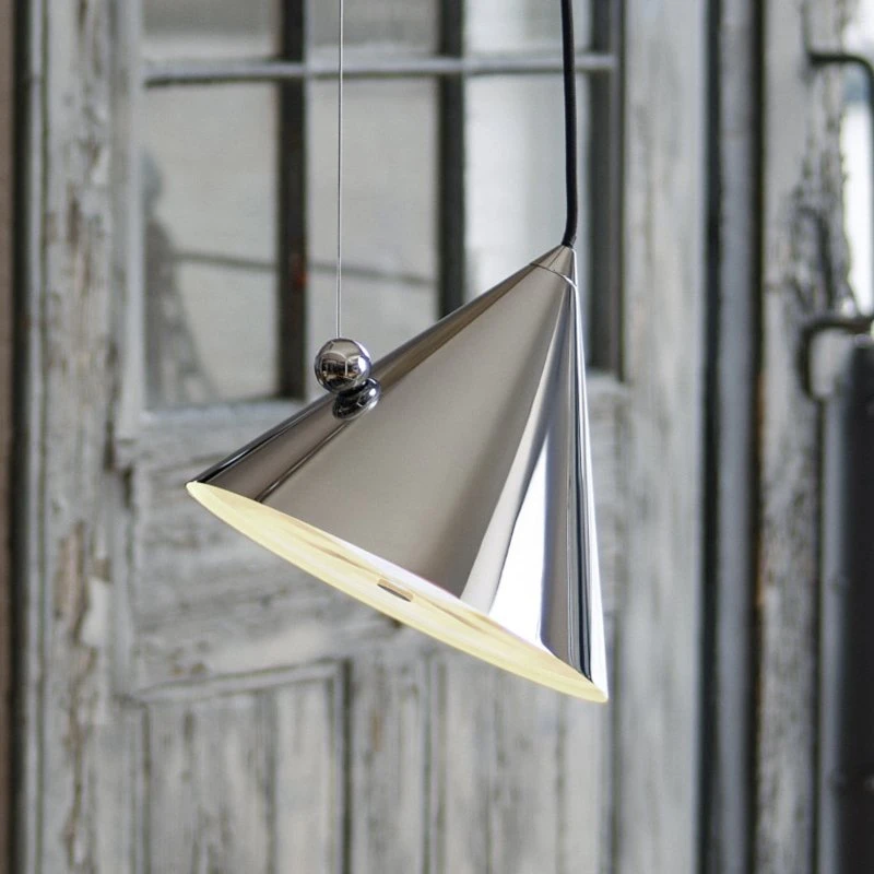 Tom Dixon Pose LED-Hängelampe, Silber, Ø 25 cm, Stahl