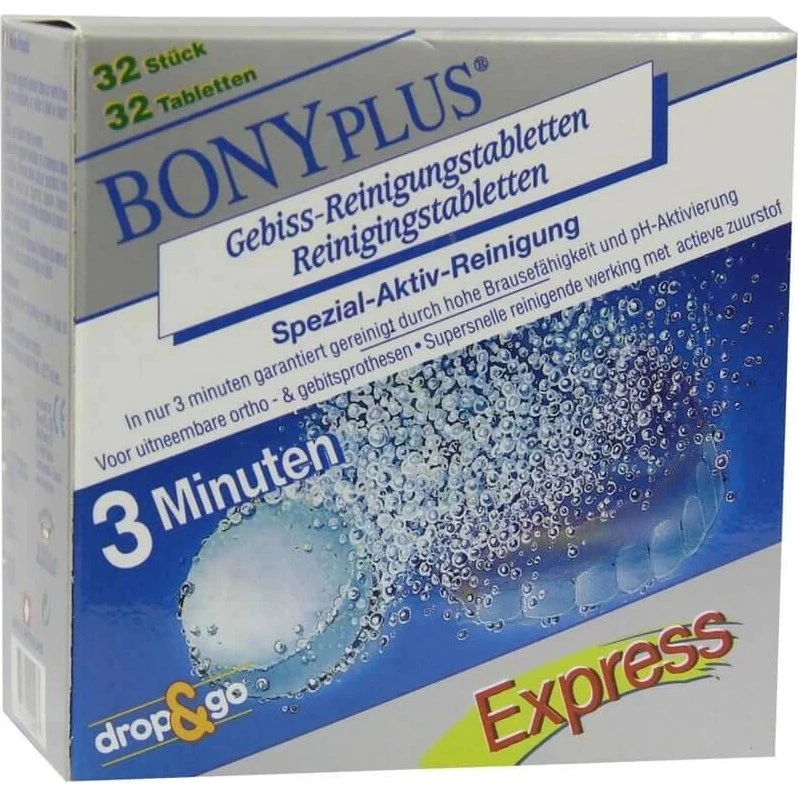 Bonyplus Reinigungsbrausetabletten für Prothesen, 32 Stück