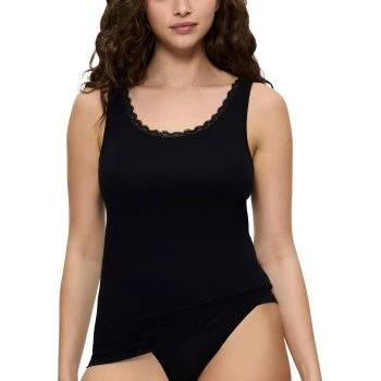 Triumph Feel Of Cotton Tank Top Schwarz Damen Gr. 44