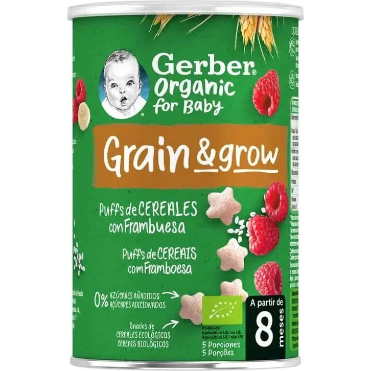 Gerber Bio Puff Puff Müsli Himbeere, 35 g