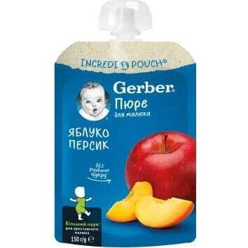 Gerber Baby Apfel- und Pfirsichpüree, 150 g, ab 6 Monaten