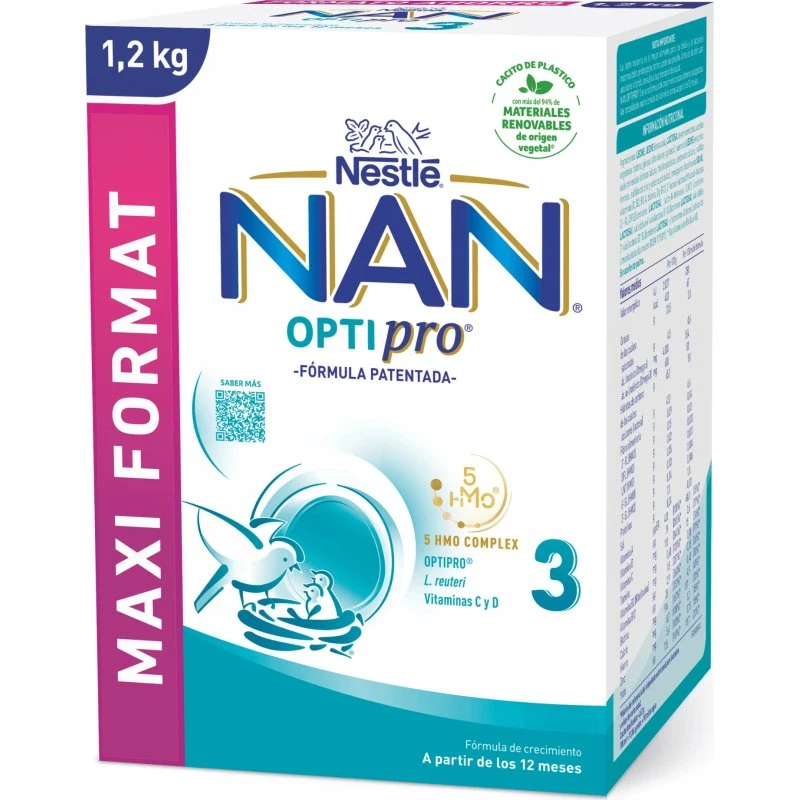 Nestlé Nan 3 OptiPro Aufwuchsmilch, +12 Monate, 1200g